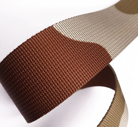 Sangle polyester outdoor bicolore marron et beige